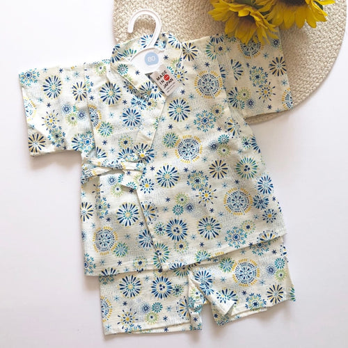 Boy’s Cotton White Summer 2-piece Jinbei