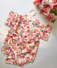 Load image into Gallery viewer, Baby Girl’s Cotton  Komari white Jinbei Romper