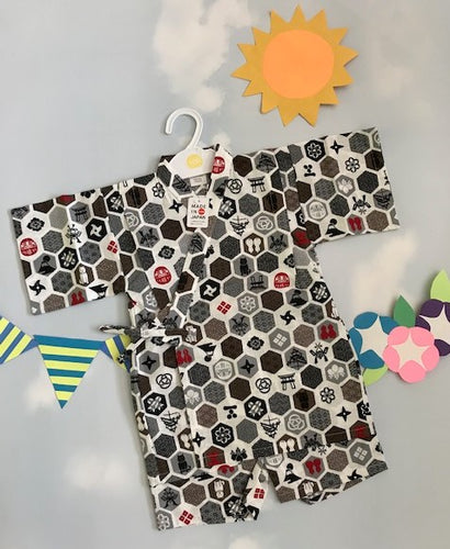 Boy’s Cotton Daruma 2-piece Jinbei
